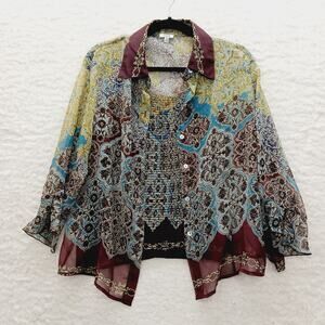 Blouse Size L Shell Set Smock Boho Romantic Fairy Whimsycore Y2K Cottagecore MOP